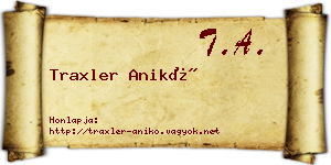 Traxler Anikó névjegykártya